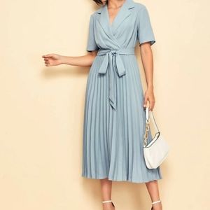 CLOSET CLEANOUT: 2 for $15!! Baby Blue Pleated Dress Sz